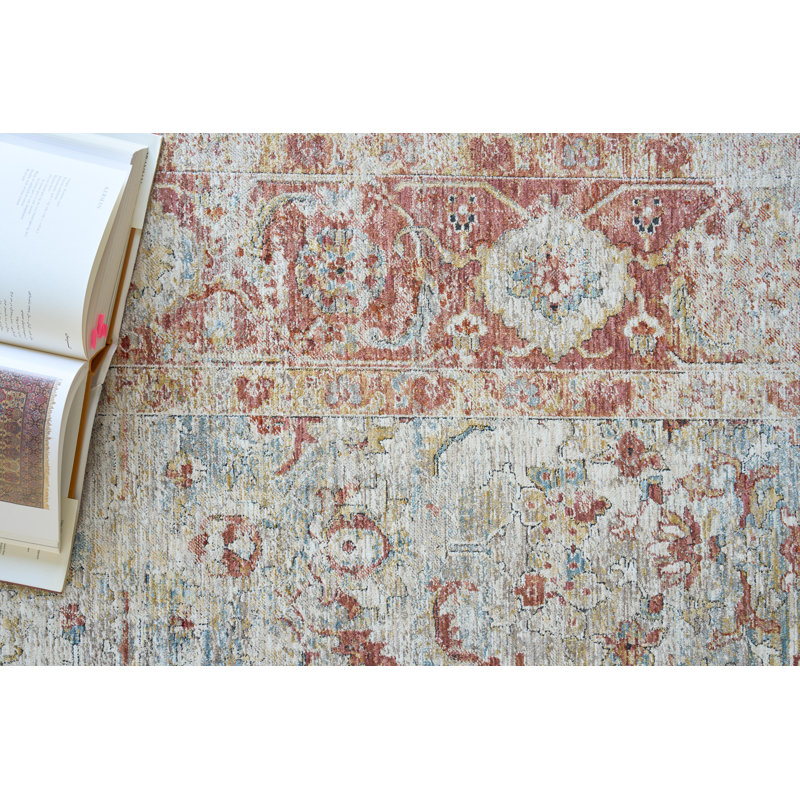 Antique Loom Blue/Rust Polyester powerloom Area Rug, Rectangle 12' x 15'