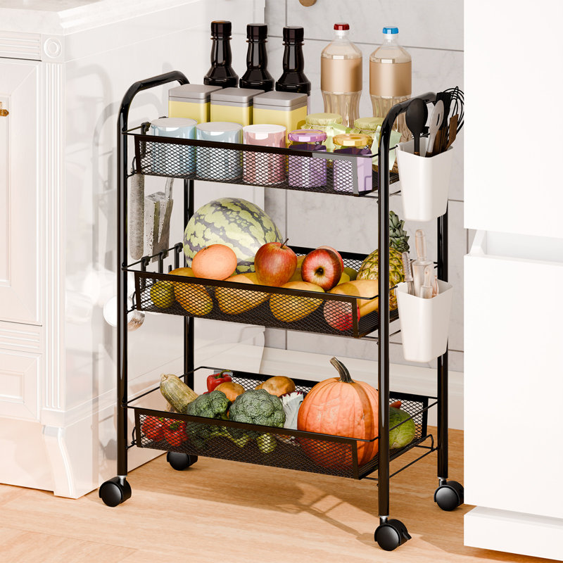 Organisateur et rangement pour garde-manger de fruits - Panier de rangement en métal à 3 niveaux