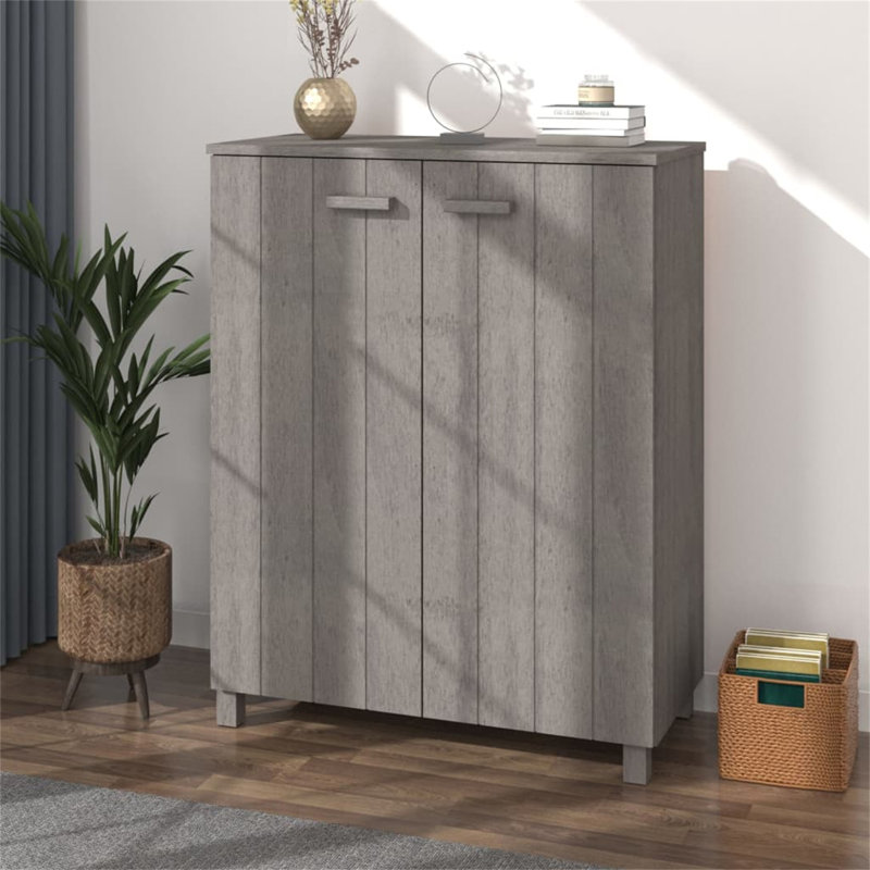 Jezelle 16 Pair Shoe Storage Cabinet, Light Grey