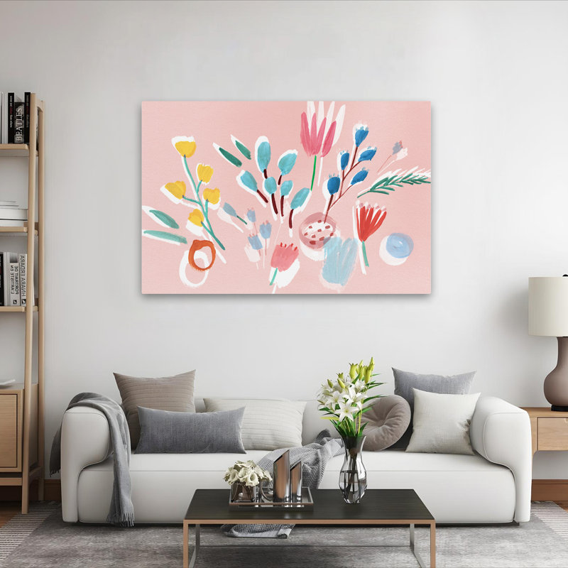 Plantes, fleurs, fleurs fluides, art mural, H 40 po x l 60 po