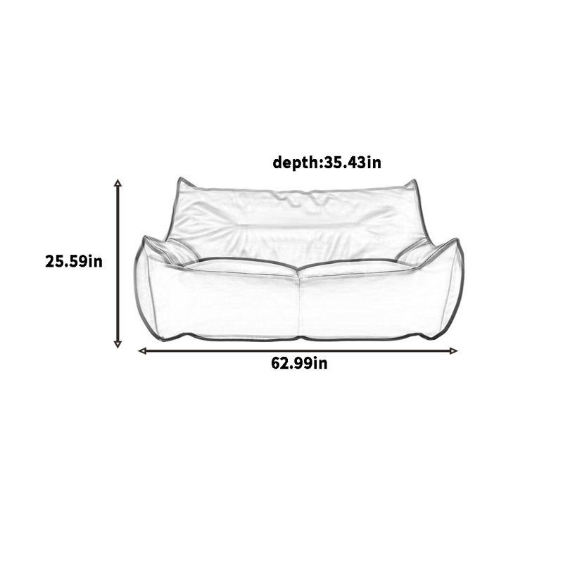 Canapé à billes rétro, Blanc, H 25,59 po x l 62,99 po x P 35,43 po