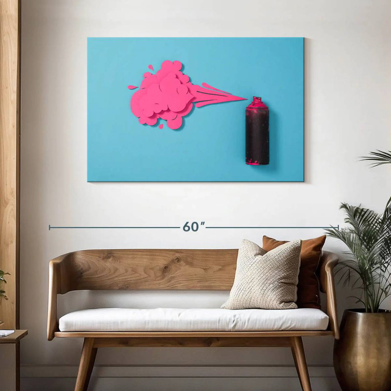Senne Creative Pink Spray Paint, 30" H x 45" W