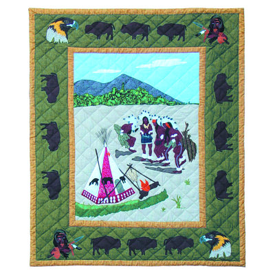 Indian Dancers Quilted Throw Blanket