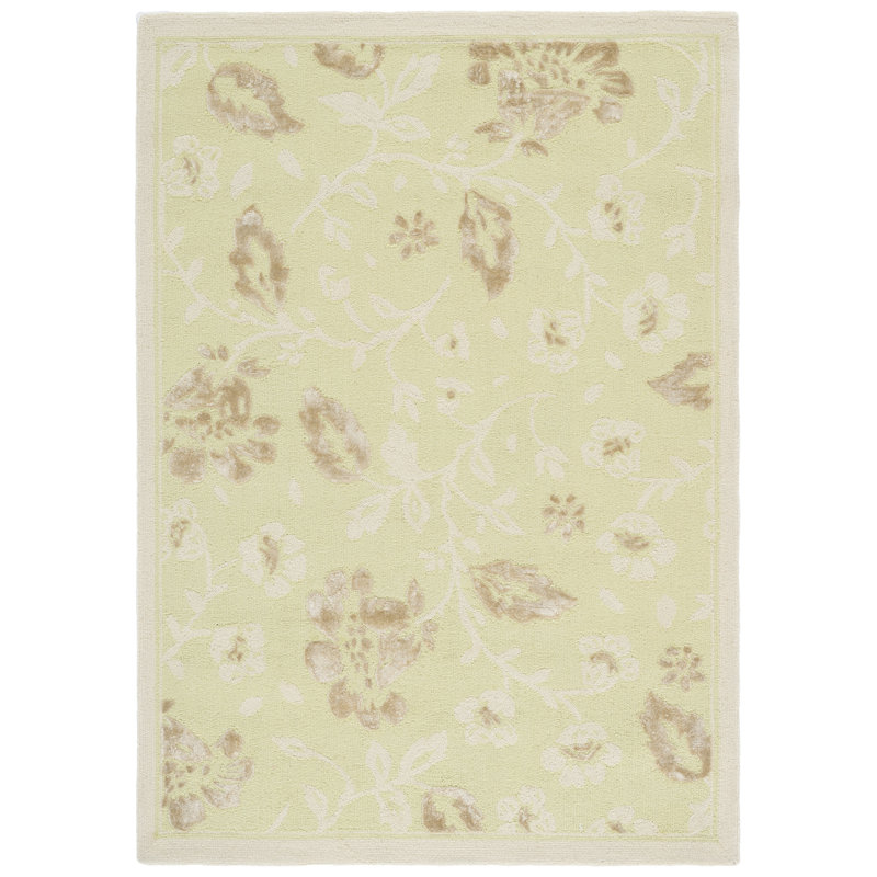 Tapis vert en laine touffeté à la main Asdur