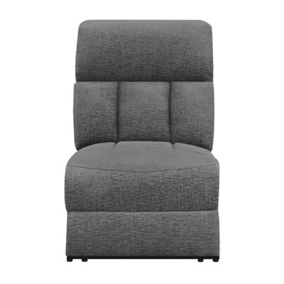Roby Upholstered Armless Power Recliner Charcoal