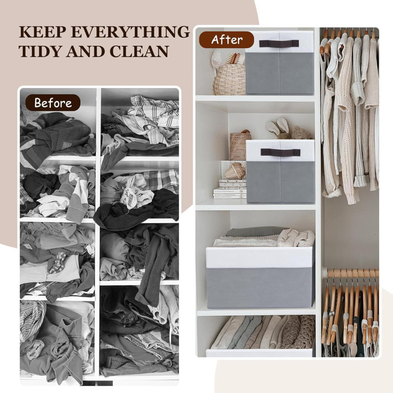Storage Baskets For  Fabric Closet Organizers And Storage Bins With Handles For Home Organization  Decorative Collapsible Baskets For Organizing Clothes Toy