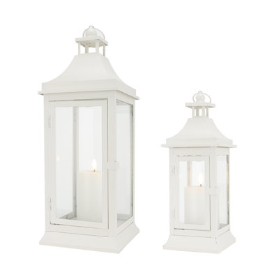 Ensemble de 2 lanternes d'extérieur de 13 po et 19,5 po Winston Porter