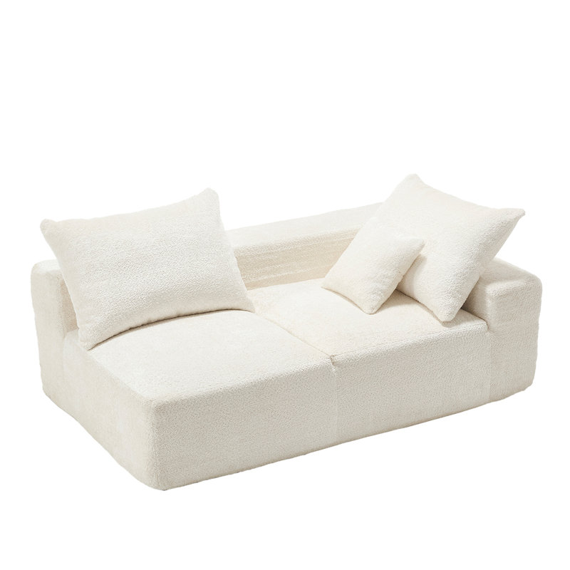 Chenille rembourrée Lazy - Méridienne souple et polyvalente, Beige