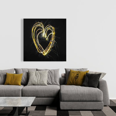 Fireworks Heart Canvas | Living Room Decor for Home Elegance
