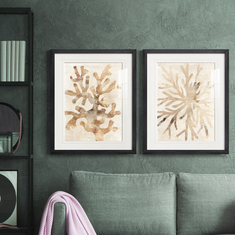 " Parchment Coral I " 2 - Pieces
