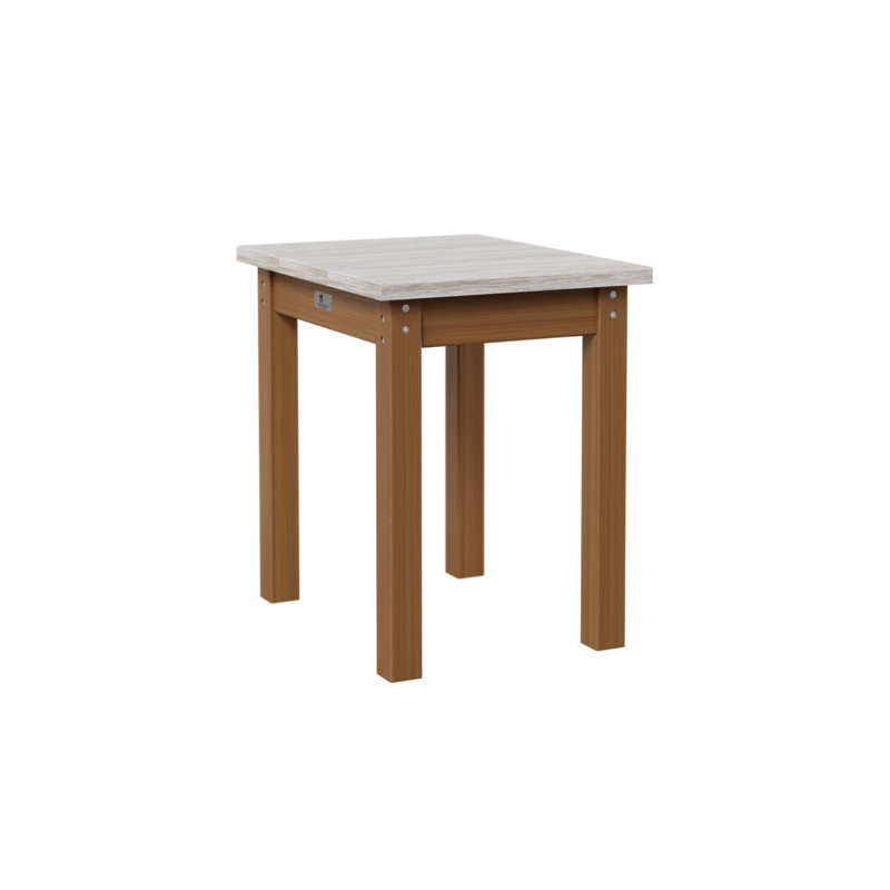 Berlin Gardens Economy End Table, Seashell, Natural Teak
