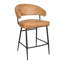 Ensemble de table de comptoir 36 po avec 2 chaises de comptoir en cuir caramel Darlo