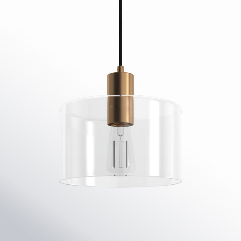 Henri 1 - Light Single Pendant, Clear, Brass