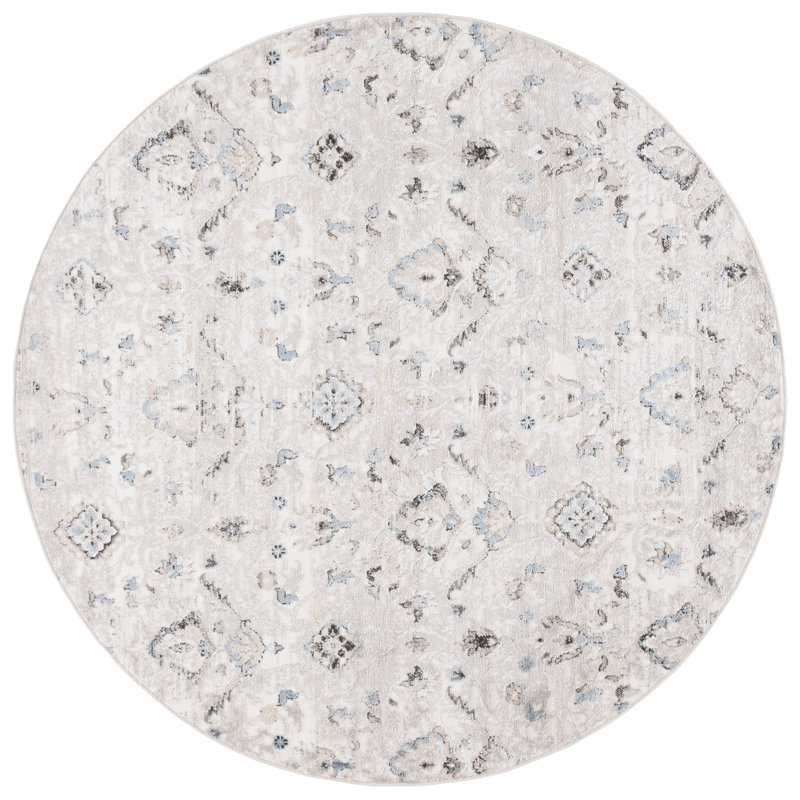 Henadz Performance Oriental Indoor/Outdoor Area Rug, Round 6'7"
