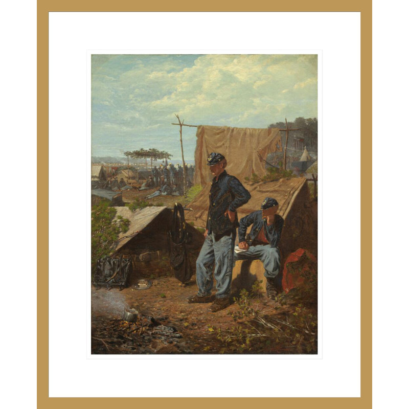 «Home Sweet Home» par Winslow Homer, impression giclée encadrée, H 21,64 po x l 17,75 po, Bleu foncé / brun