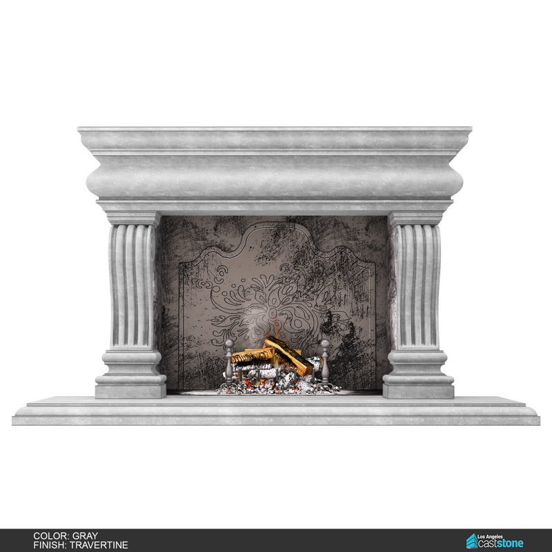 Tigran IV Fireplace Surround, Travertine Gray