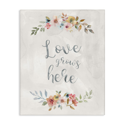 "Floral Love Grows Here", art mural sur toile par Carol Robinson