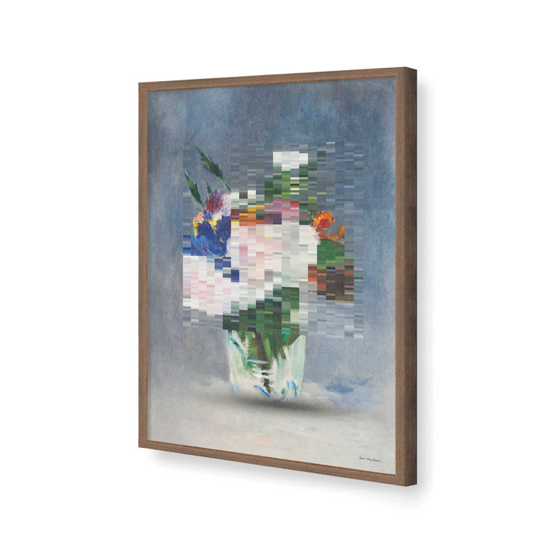 «Disrupted Floral» par Seven Trees Design, reproduction d'art, Brown, 18 W x 24 H, Framed Print