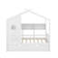 Lit simple en bois avec lit gigogne et tablette de rangement-675843594