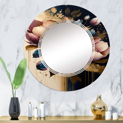Miroir mural tulipe rose et mauve foncé II