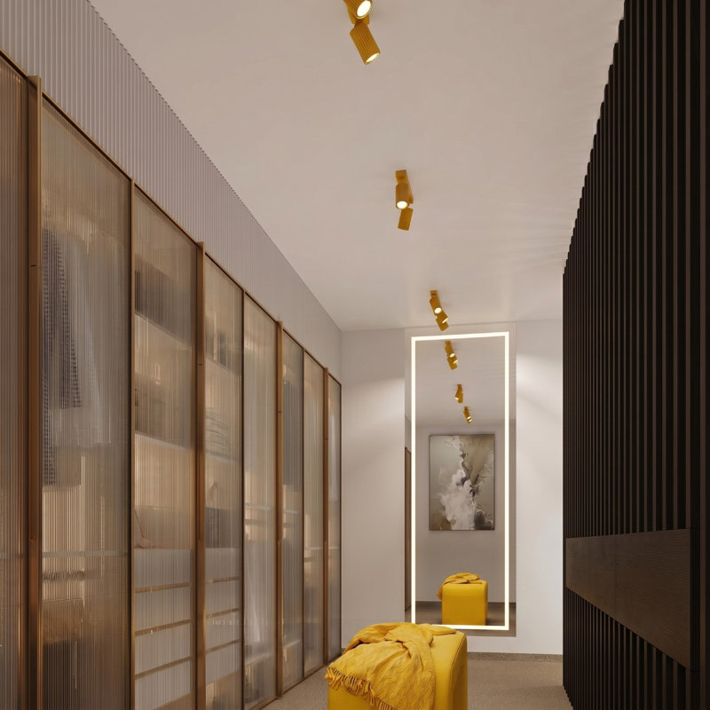 Karbon Aluminium Flush Mount, Yellow, 30x6,5x16,5 cm