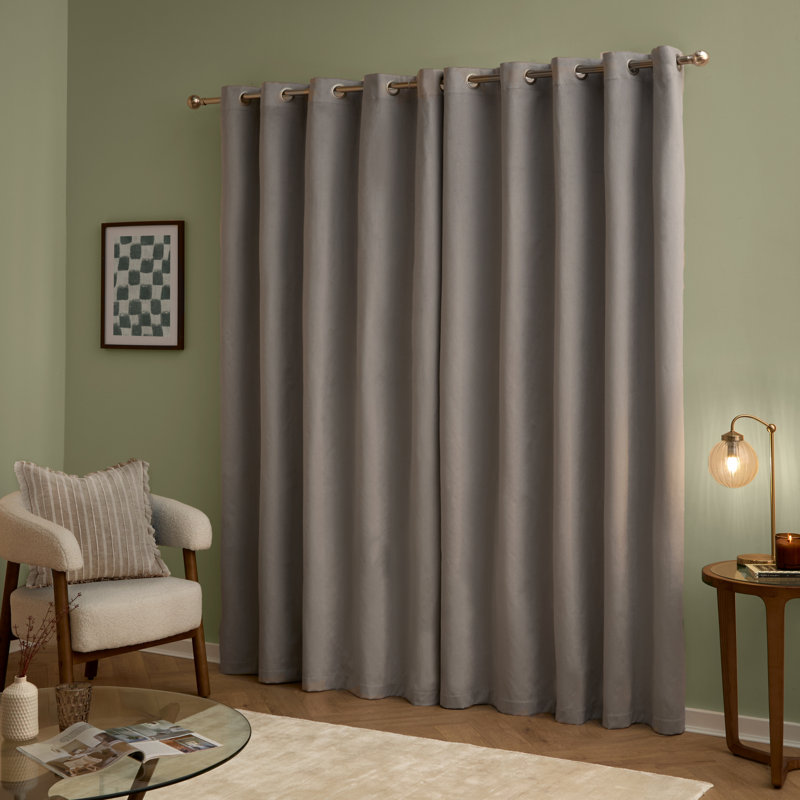The Ultimate Velvet Blackout Curtain Panel Pair, 117cm Width x 183cm Drop, Silver