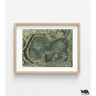 Neutral Religious Prints, Antique Map Of Jerusalem, Christian Art Print, Old Map Decor, Biblical Regions Map, Bible Wall Art,Wall Art