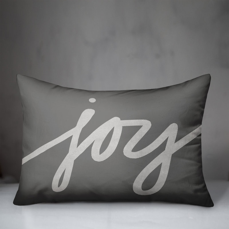 Joy Script Outdoor Throw Pillow
