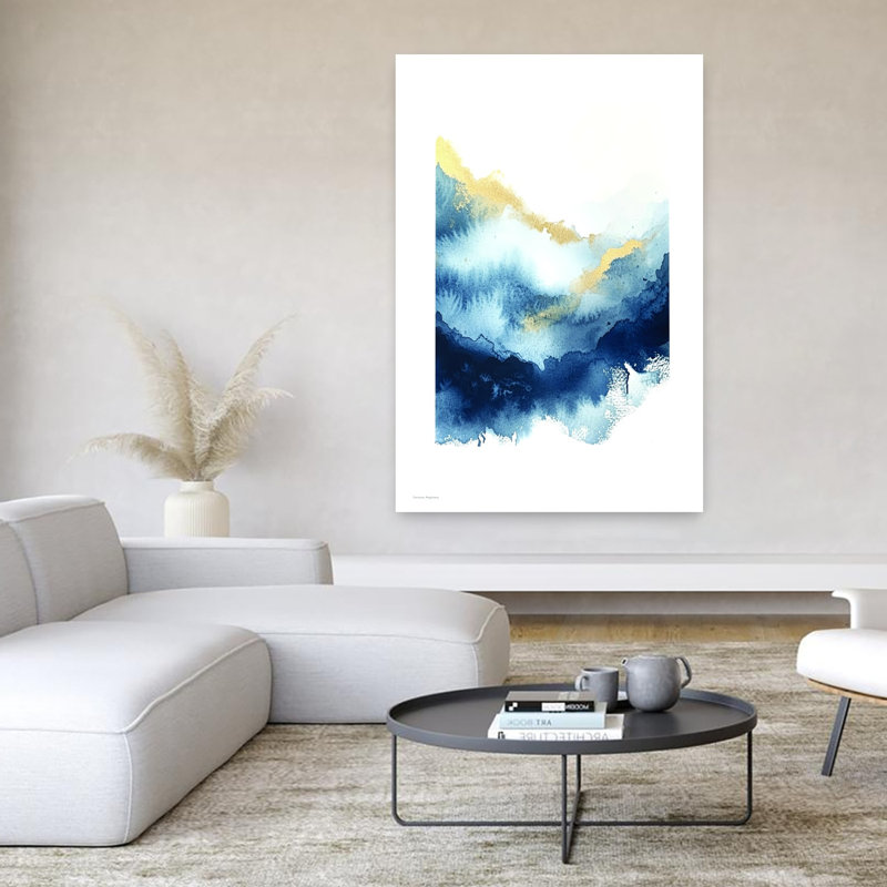 «Midnight Gold Playful Whimsical Abstract», art mural, H 60 po x l 40 po