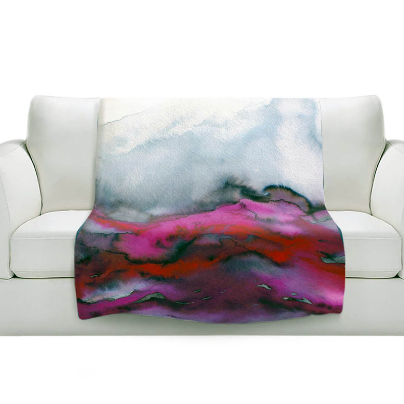 Couverture rose sherpa doux ondulations d’hiver, l 68 po x L 80 po