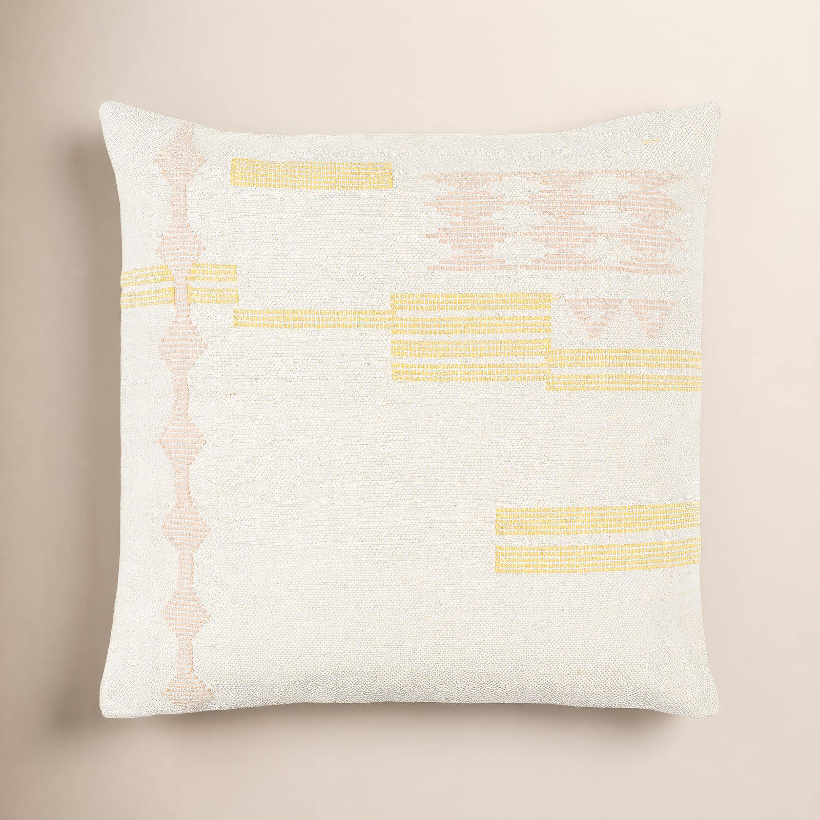 Mariposa Geometric Cotton Throw Pillow, 20" x 20", Polyester/Polyfill
