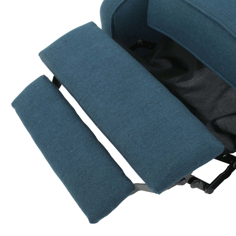 Fauteuil inclinable capitonné en tissu, Polyester bleu foncé