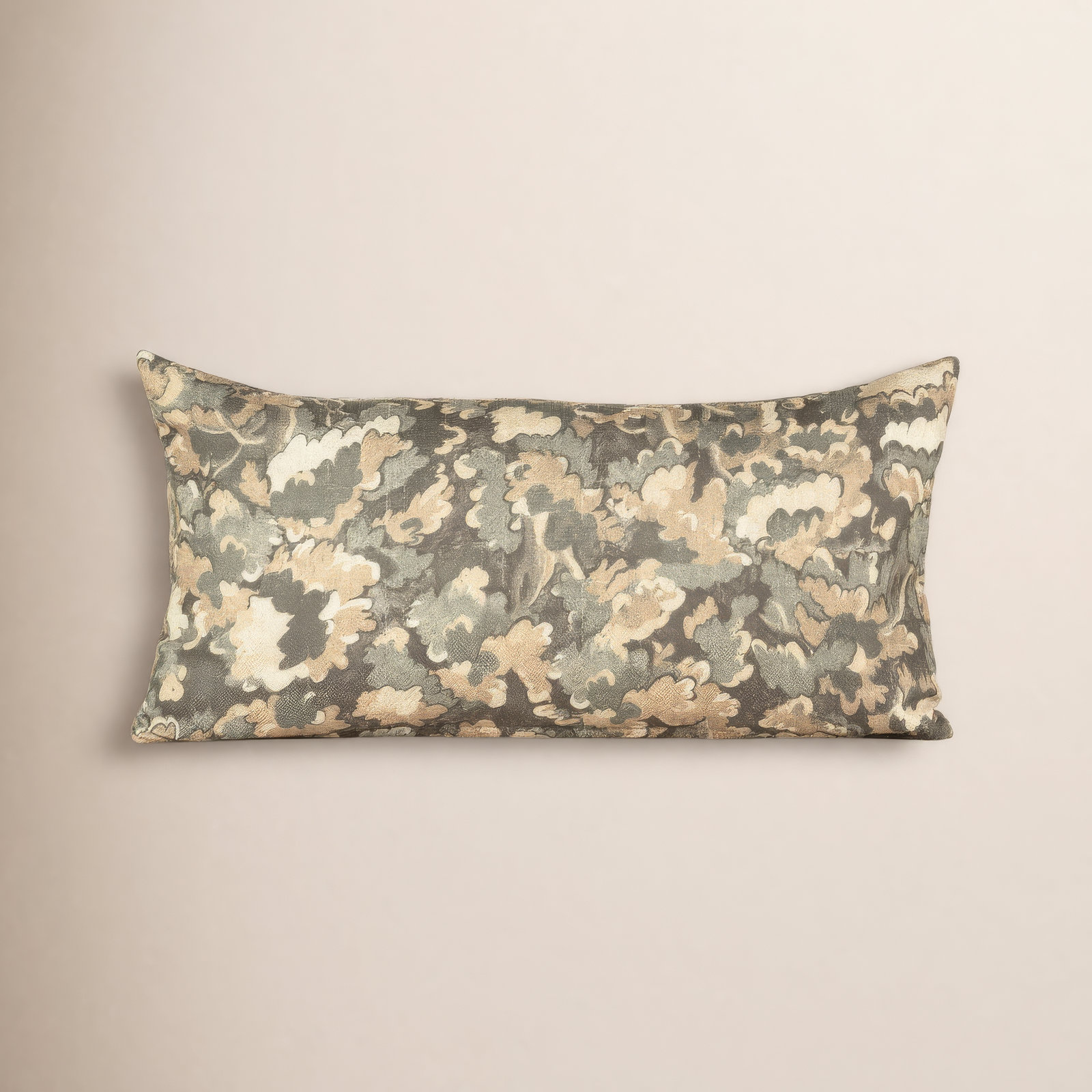  Cascade Abstract Botanical Accent Pillow, Green, Polyester, Rectangle 12"H x 21"W
