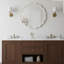 Miroir décoratif rond en bois massif ondulé 30 pouces - Verre trempé transparent pour chambre à coucher, salle de bain, salon, vestibule | Miroir mural Bohemian-1261413074