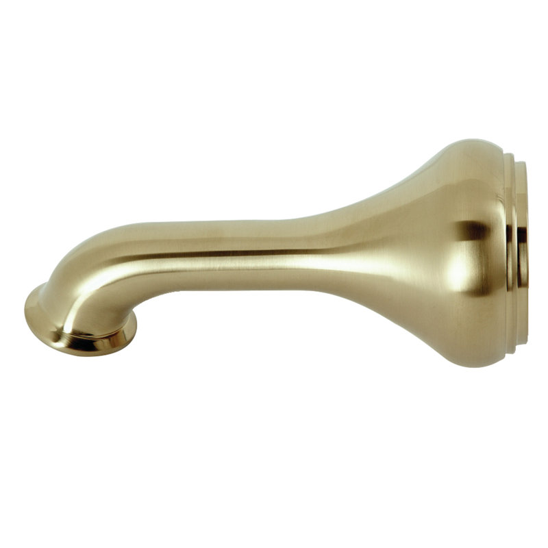 Kingston Brass Shower Scape 5-Inch Non-Diverter Tub Spout, Brushed Brass