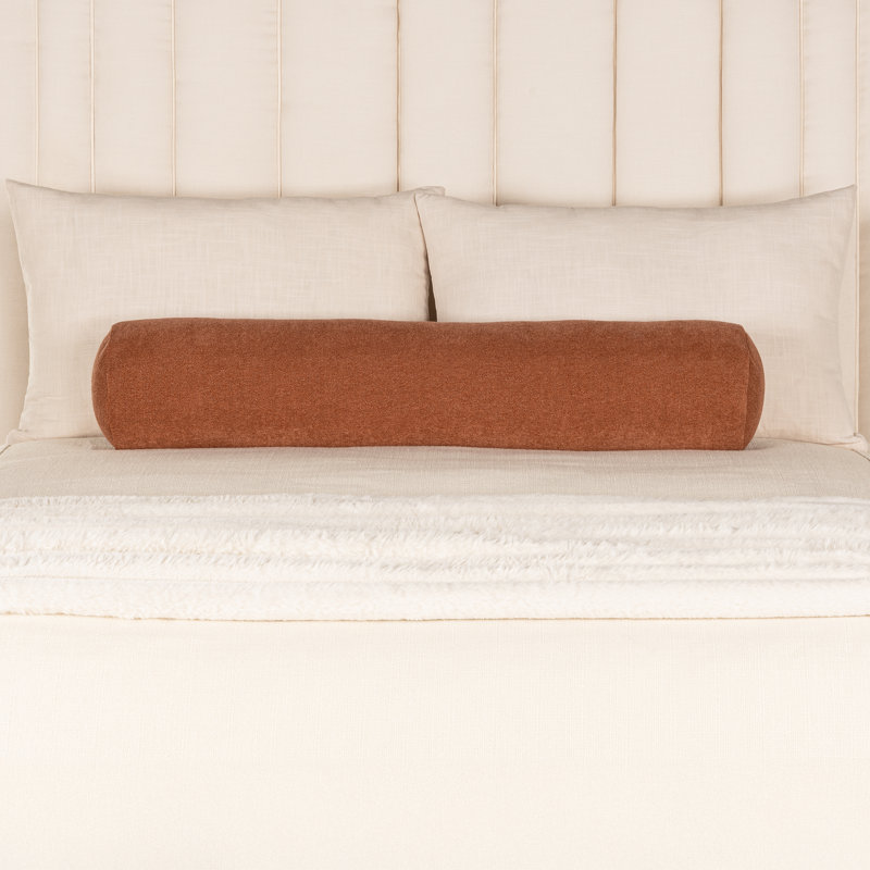 Coussin décoratif Cascade Getty, Traversin H 8 po x l 39 po, Orange