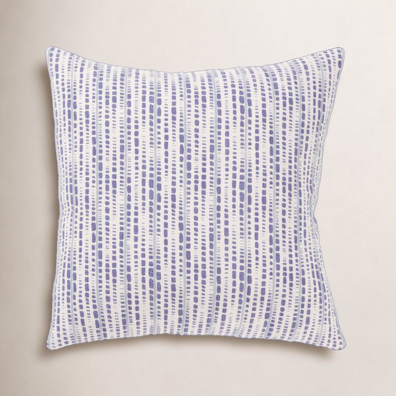 Fleurine Embroidered Cotton Throw Pillow, Ivory/Violet