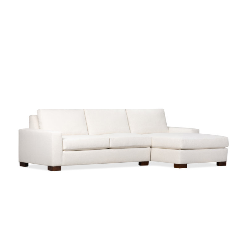 Canapé modulaire à méridienne 2 pièces 115 po Jonie, Orienté à droite, Chenille Crypton® neige Nomad