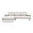 Stylish Corner Sofa, Beige, 68.5 x 123.6 x 32.7 inches | Durable Beech Wood & Chipboard Frame, 100% Polyester Fabric | Adjustable Arm Mechanism, Movable Backrest, Fixed Cushions | Elegant Industrial Design with Matt Black Metal Legs-599720417