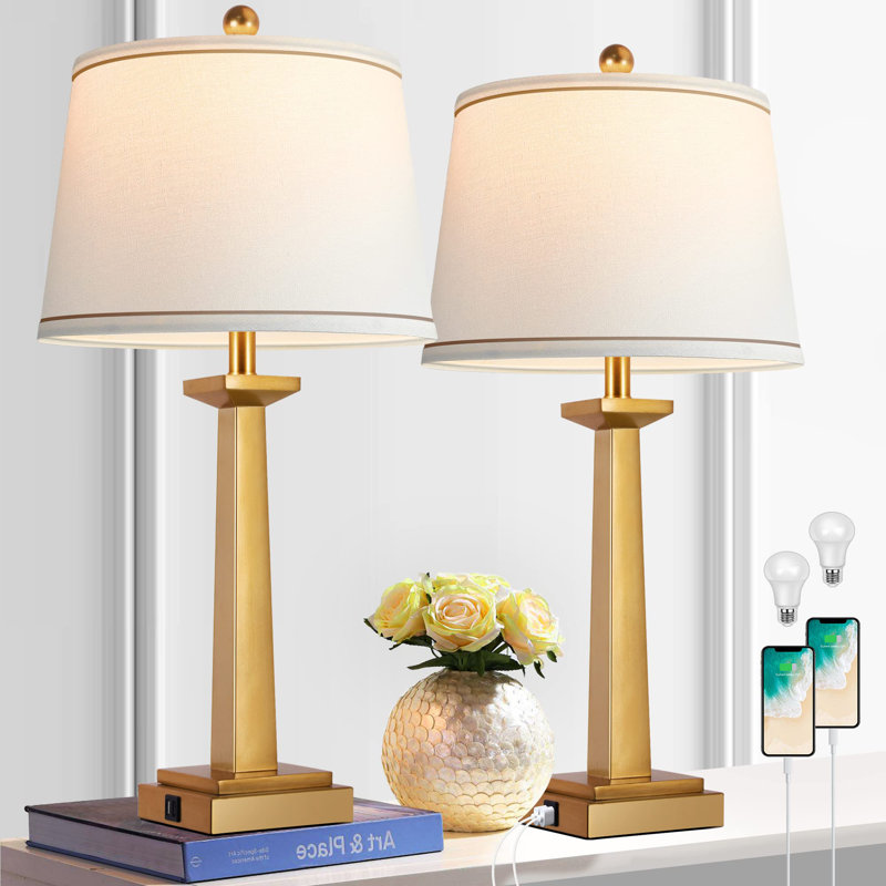 Lampe de table USB en métal Lila