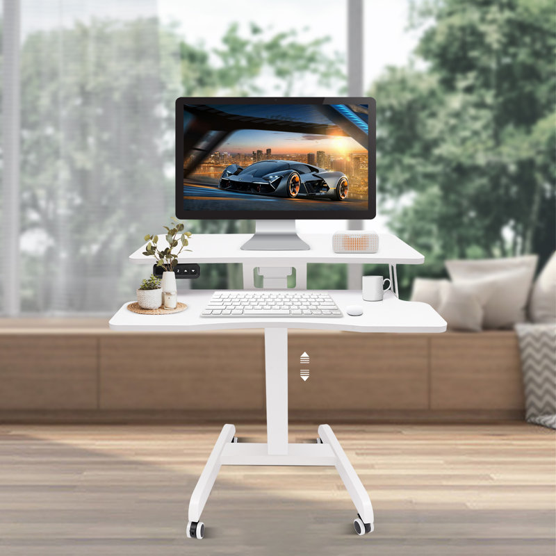 Bureau debout à hauteur ajustable l 31 po Merrlyn, Blanc