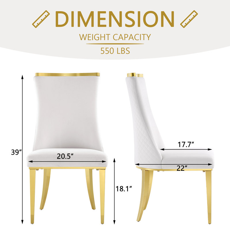 Chaise parsons en velours capitonnée Lanceton