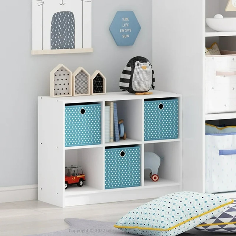 Storage Bookcase, White/Light Blue