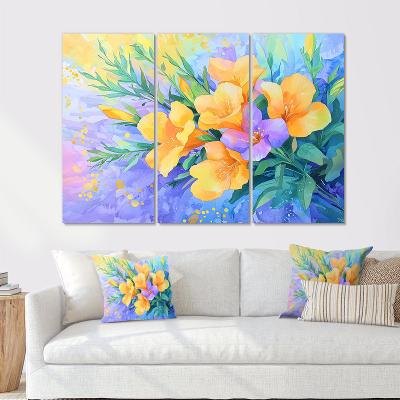 Adasyn - ensemble d'art mural iris, Wrapped Canvas, H 28 po x l 36 po, Ne s’applique pas