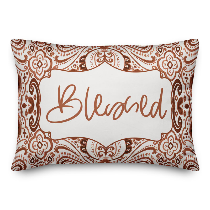 Paisley Outdoor Reversible Throw Pillow, Orange