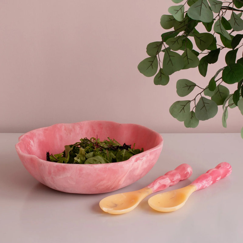 Resin Salad Servers, Raspberry
