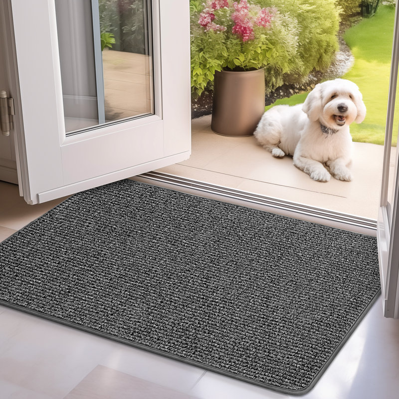 Paillasson antidérapant et imperméable pour hall d'entrée , L 20 po x L 31,5 po, Gris