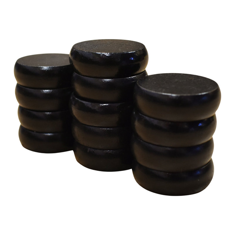Disques Crokinole (petits disques - 1 1/8 pouce de diamètre (2,9 cm)), Noir/bleu