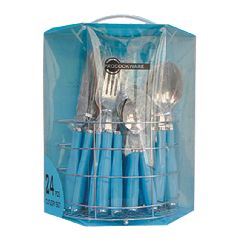 24-Piece Cutlery Set, Sky Blue