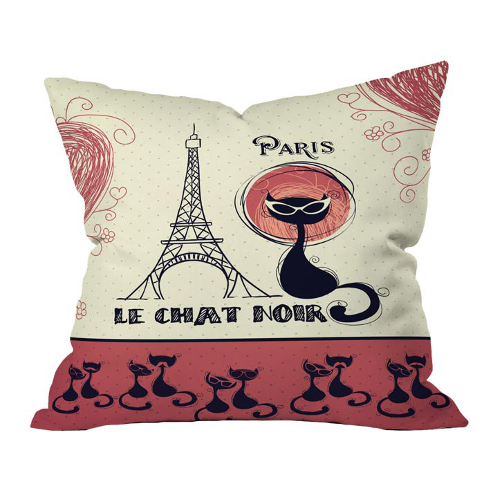 Coussin extérieur belle le chat noir